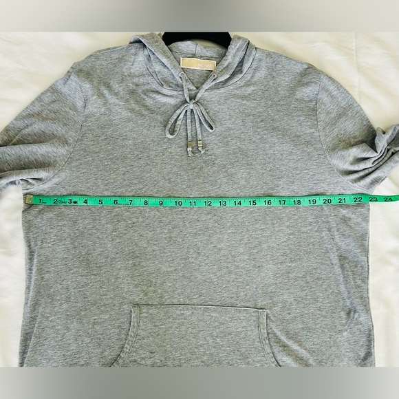 Michael Kors Heather Gray Pullover Hooded Long Sleeve Tunic with Front Pocket - Picture 7 of 8